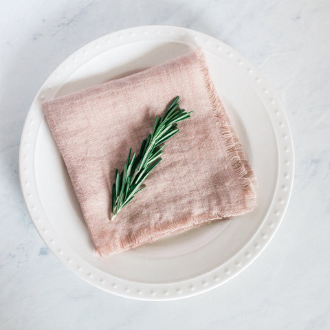 Stone Washed Linen Cocktail Napkin in Blush Single - Cloth Napkins photo