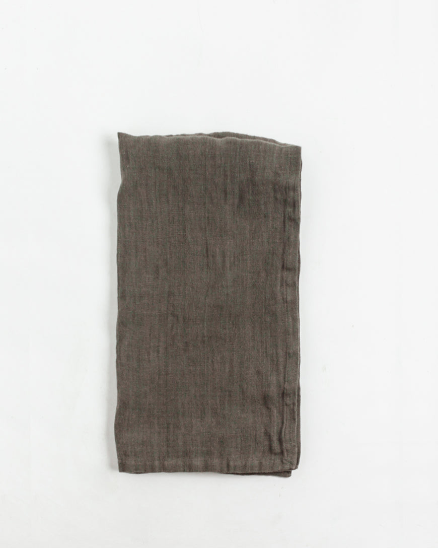 Stone Washed Linen Dinner Napkins in Fossil Gray - Cloth Napkins photo