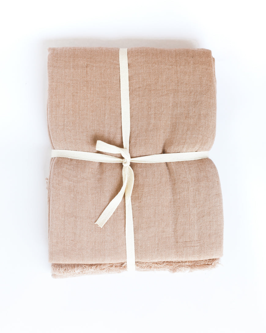 Stone Washed Linen Throw Blanket in - Blankets photo