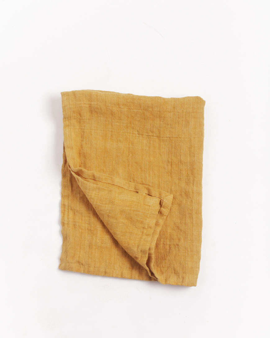 Stone Washed Linen Tea Towel in Gold - Default photo