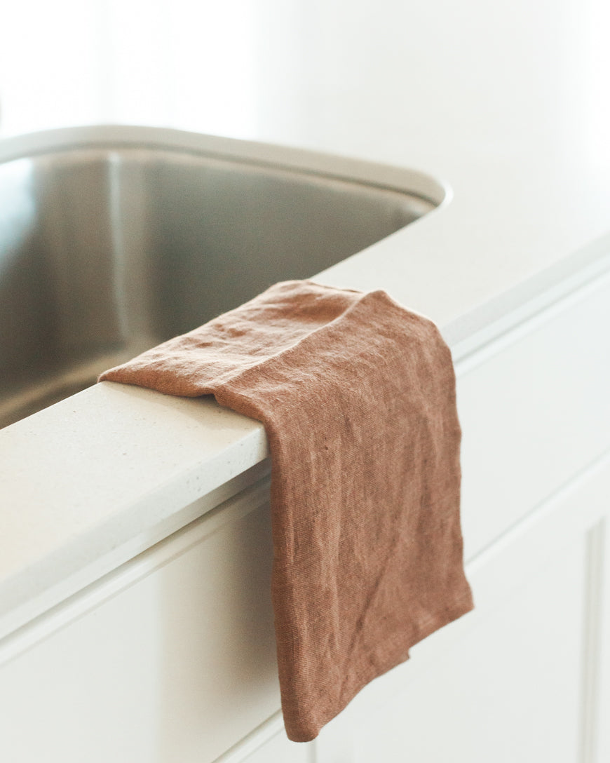 Stone Washed Linen Tea Towel in - Default photo