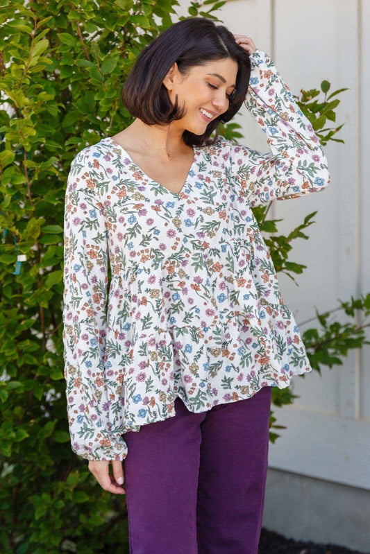 I Think I Can V-Neck Floral Top in - Tops photo