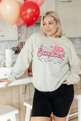I'm A Sucker For You Valentine Pullover in - Tops photo