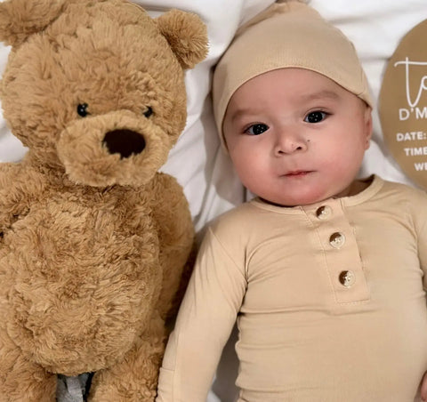 Top and Bottom Outfit Set Gender-Neutral Newborn Clothes - Sand in - Onesies photo