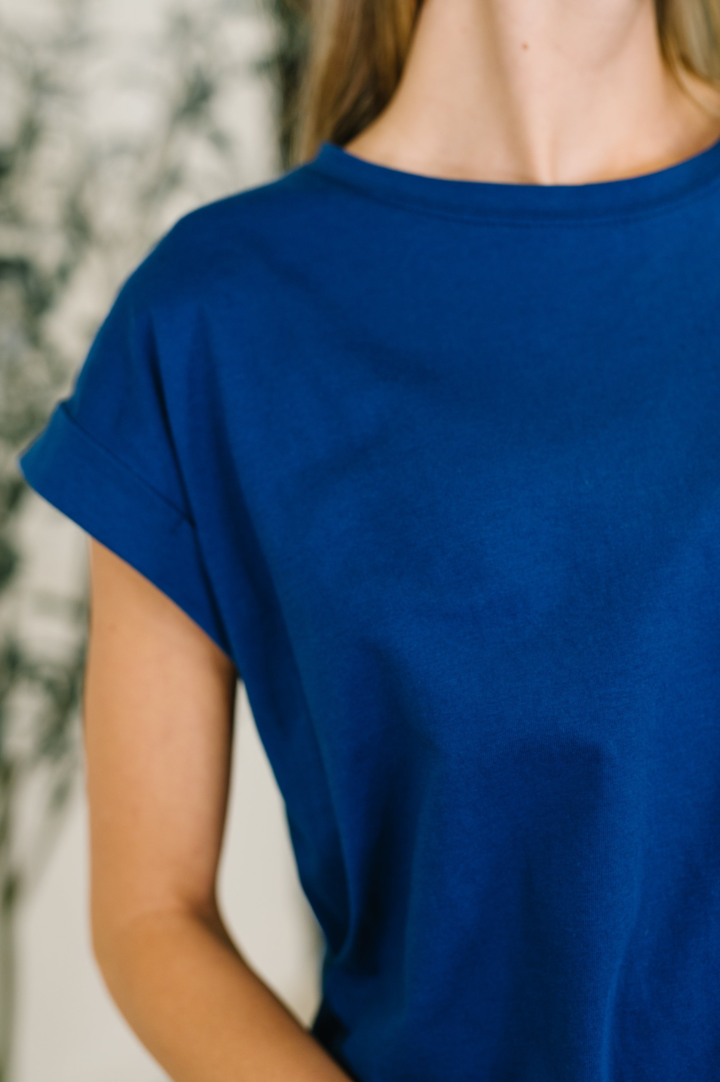 It Starts Here Basic Rolled Sleeve Tee in Lt Navy in - Womens photo