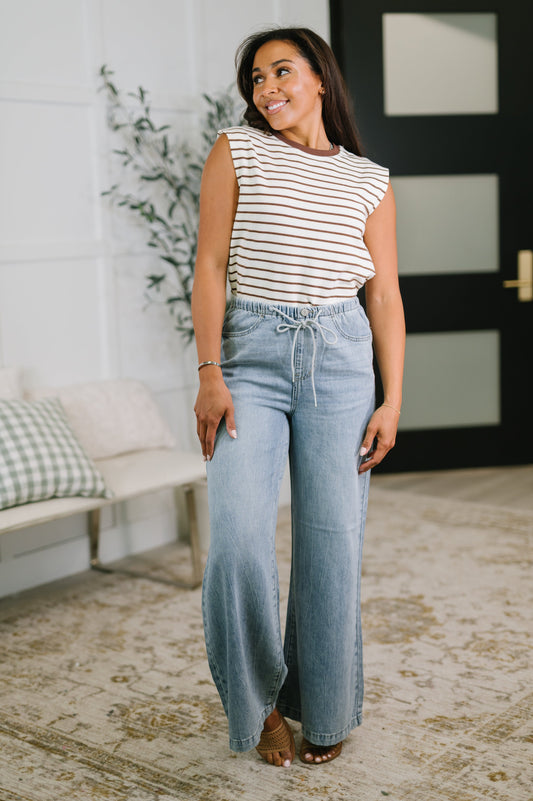 Monica High Waist Palazzo Featherweight with Drawcord in - Womens photo