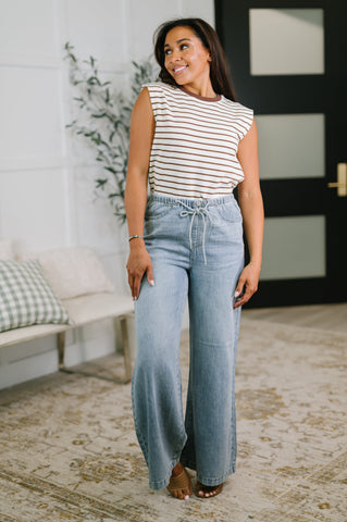 Monica High Waist Palazzo Featherweight with Drawcord in - Womens photo