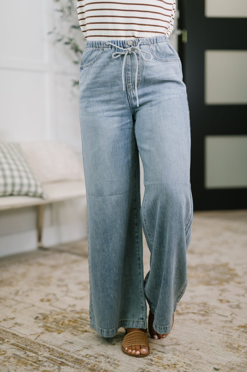 Monica High Waist Palazzo Featherweight with Drawcord in - Womens photo