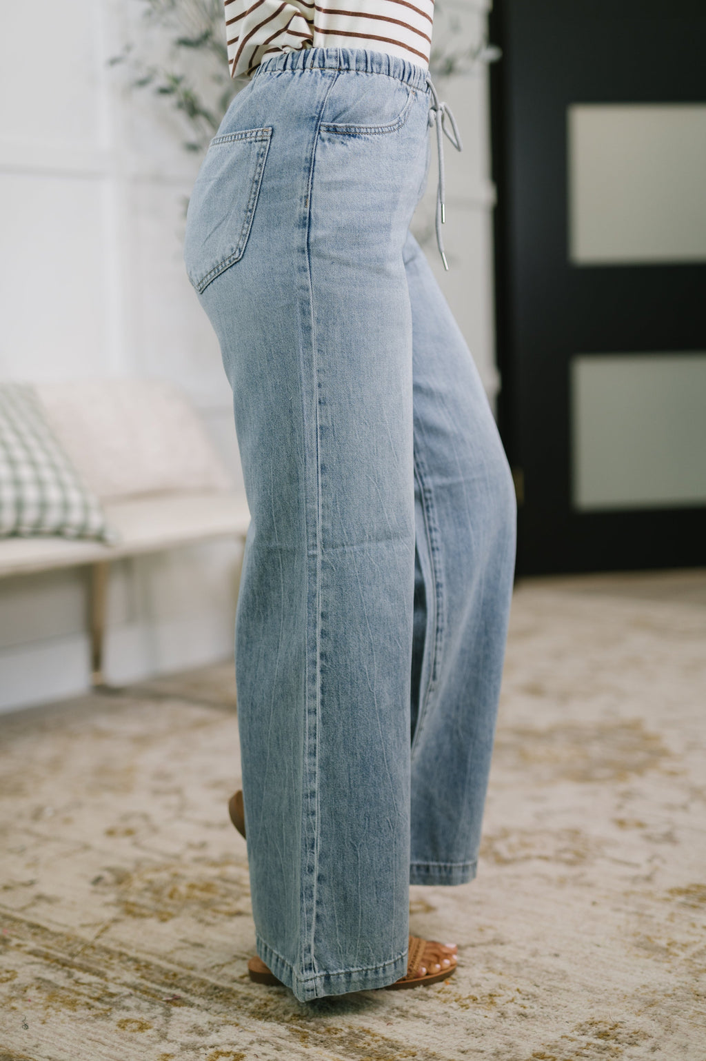 Monica High Waist Palazzo Featherweight with Drawcord in - Womens photo