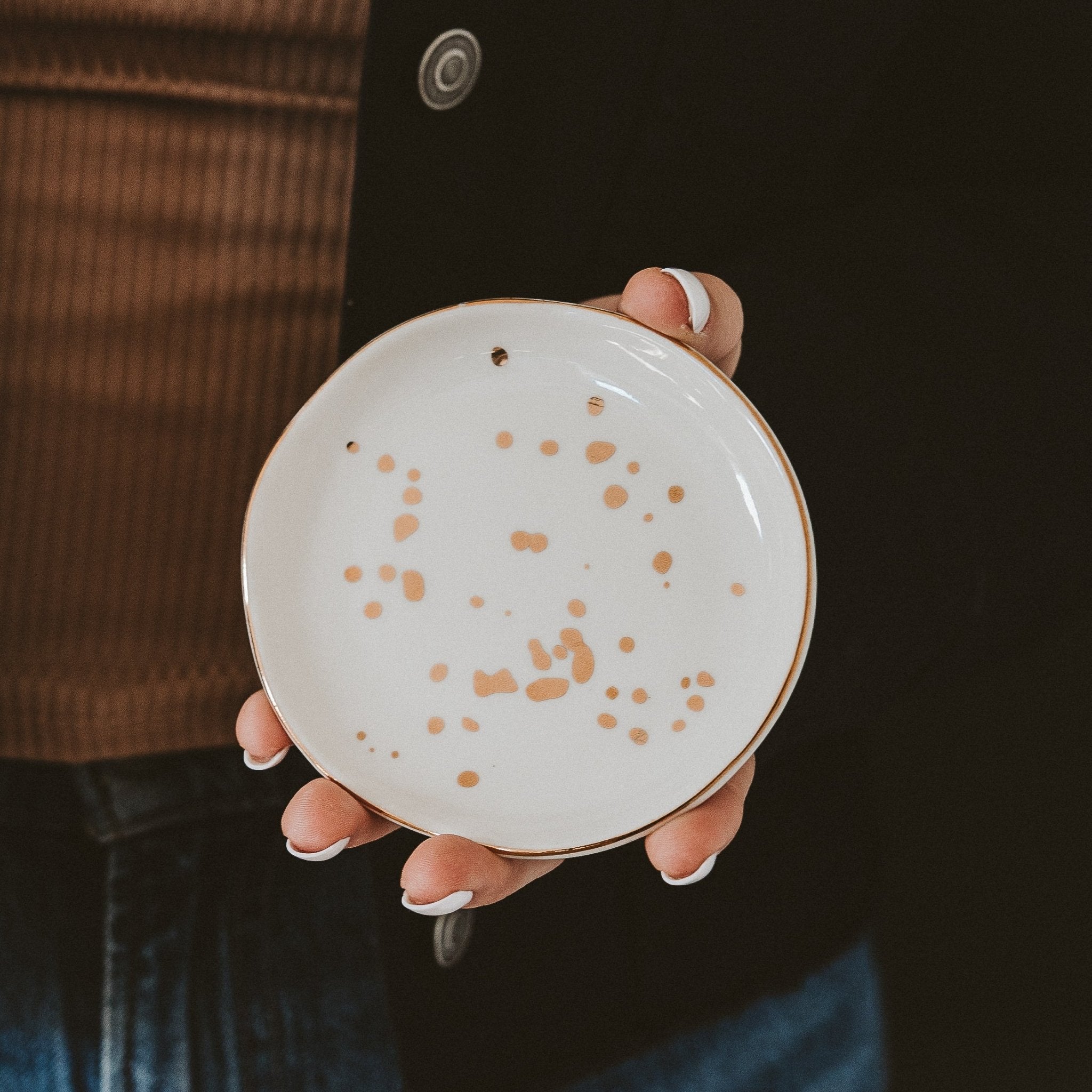 Gold Speckled Jewelry Dish in - Jewelry Dishes photo