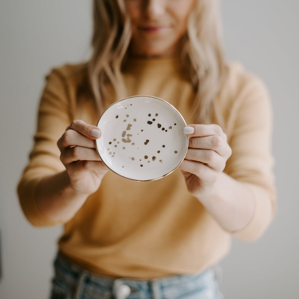 Gold Speckled Jewelry Dish in - Jewelry Dishes photo