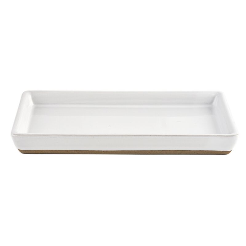 White Stoneware Tray - SwagglyLife Home & Fashion