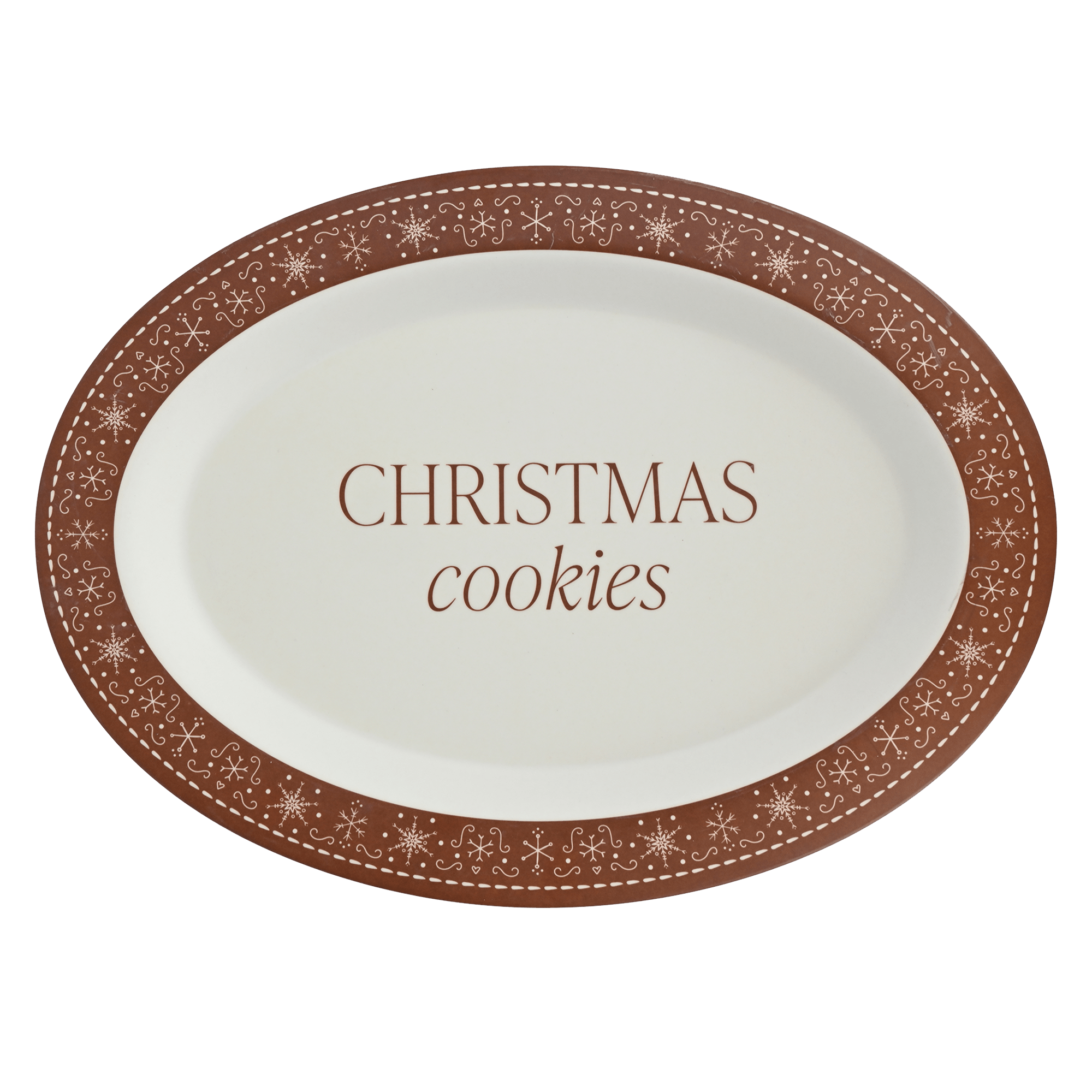 Gingerbread Oval Christmas Cookie Tray - SwagglyLife Home & Fashion