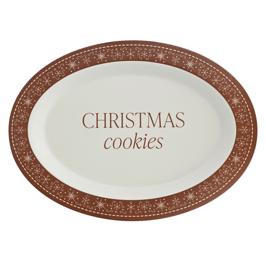 Gingerbread Oval Christmas Cookie Tray in - SERVING TRAYS photo