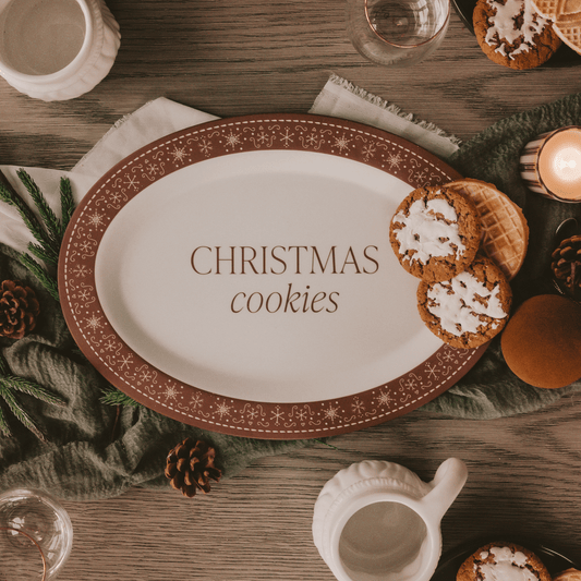 Gingerbread Oval Christmas Cookie Tray in - SERVING TRAYS photo
