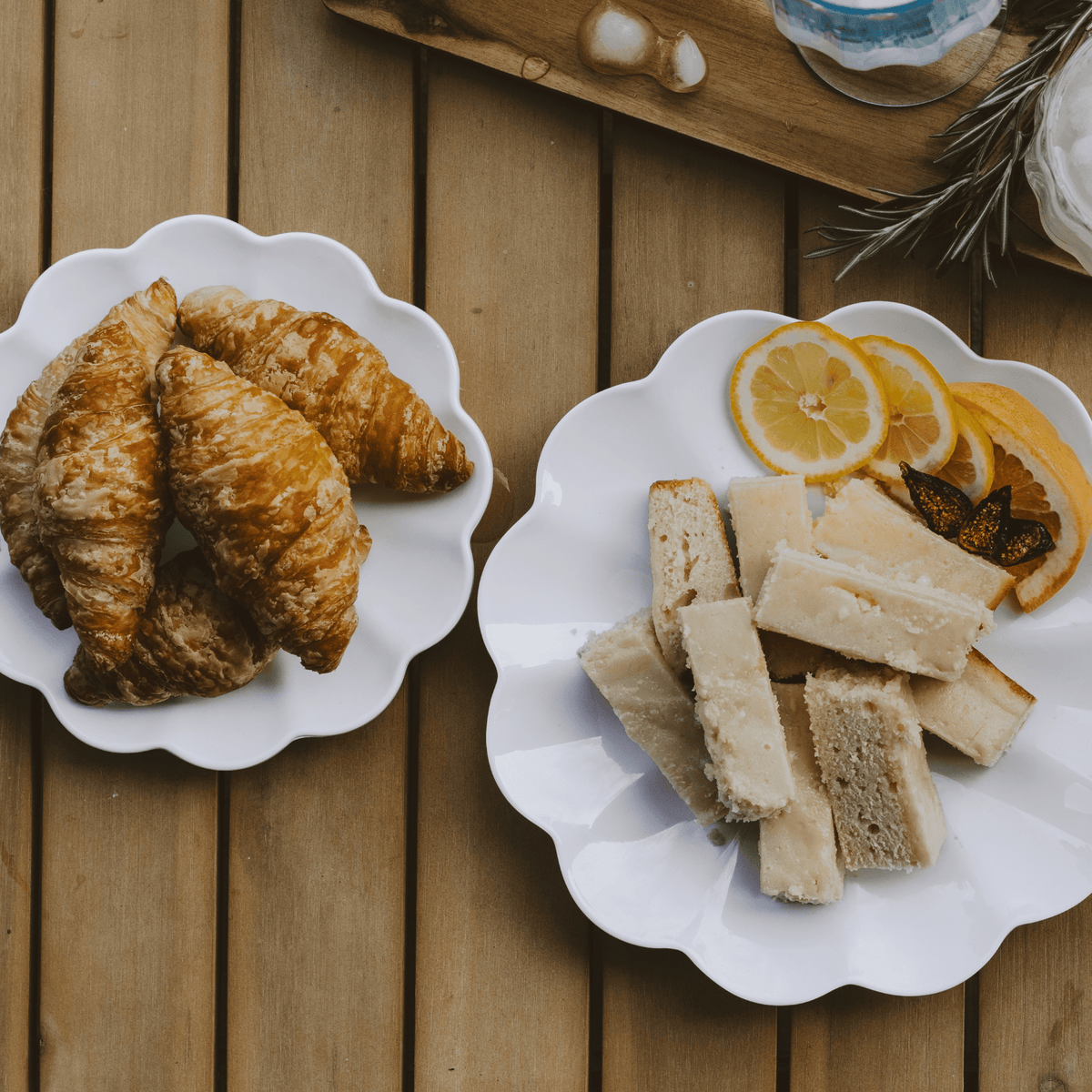 White Scalloped Serving Tray Set - | SwagglyLife