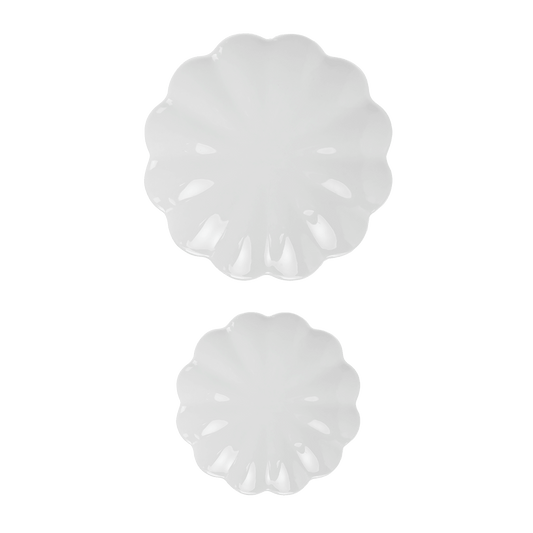 White Scalloped Serving Tray Set in - SERVING TRAYS photo