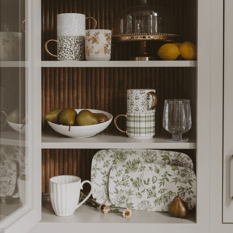 Green Delft Stacking Melamine Tray - set of 2 in - SERVING TRAYS photo