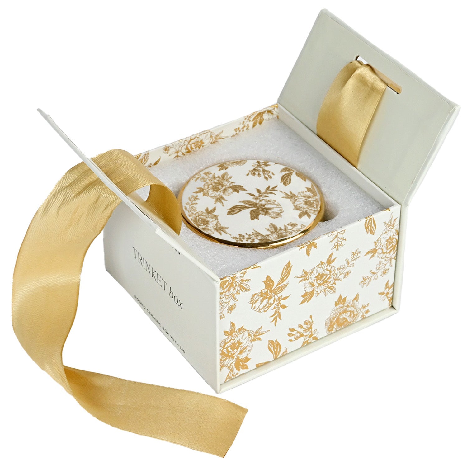 Gold Delft Trinket Dish with Lid in - Trinket Box photo