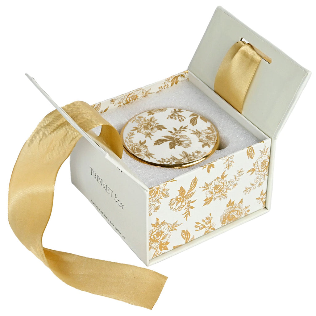 Gold Delft Trinket Dish with Lid in - Trinket Box photo