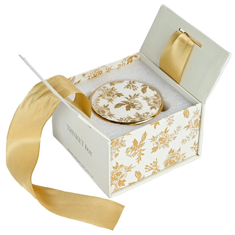Gold Delft Trinket Dish with Lid in - Trinket Box photo