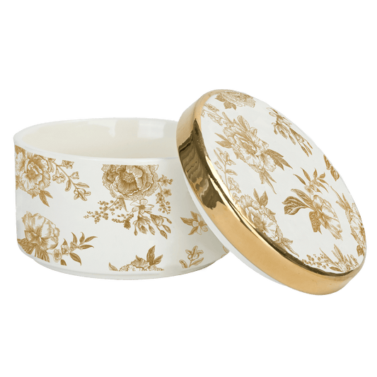 Gold Delft Trinket Dish with Lid in - Trinket Box photo
