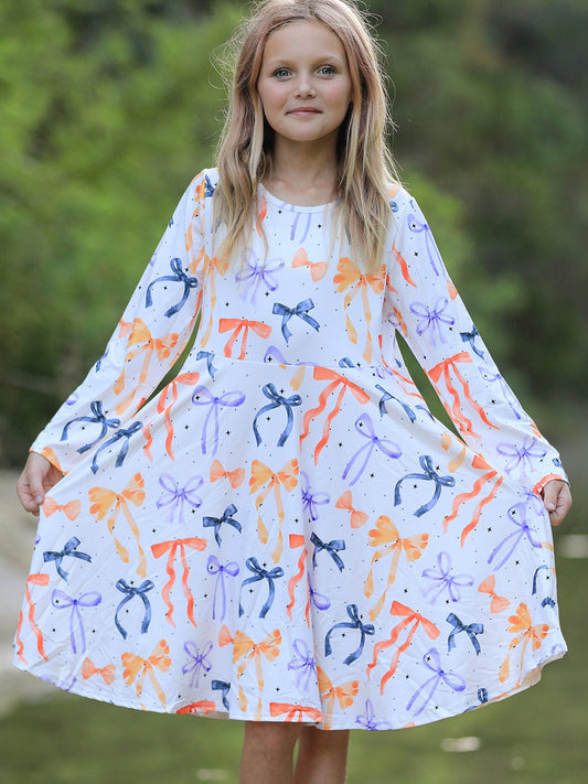 Halloween Bow Spring and Summer Girls Dress -