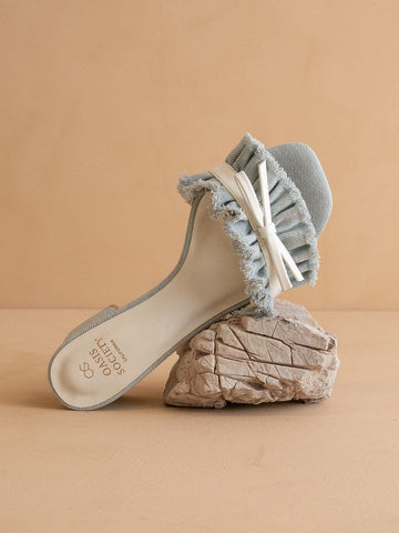 The Julissa | Denim Romantic Low Heel Sandal