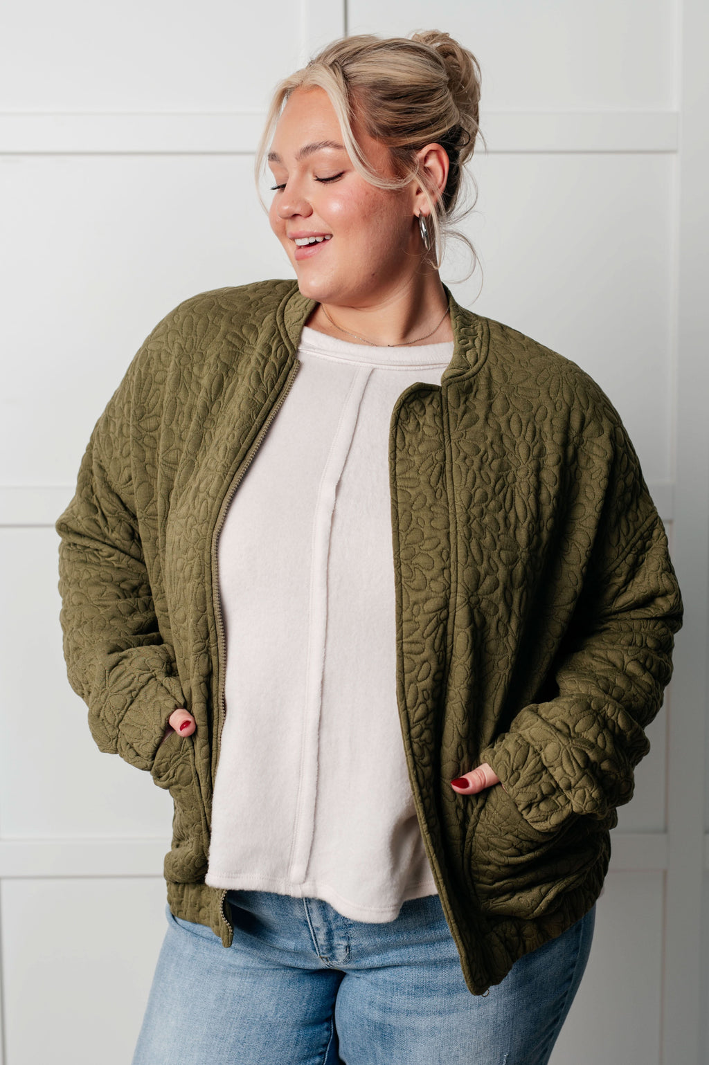 Jungle Explorer Quilted Zip Up Jacket in - Layers photo
