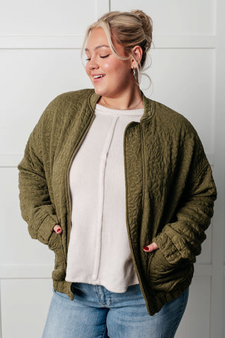 Jungle Explorer Quilted Zip Up Jacket in - Layers photo