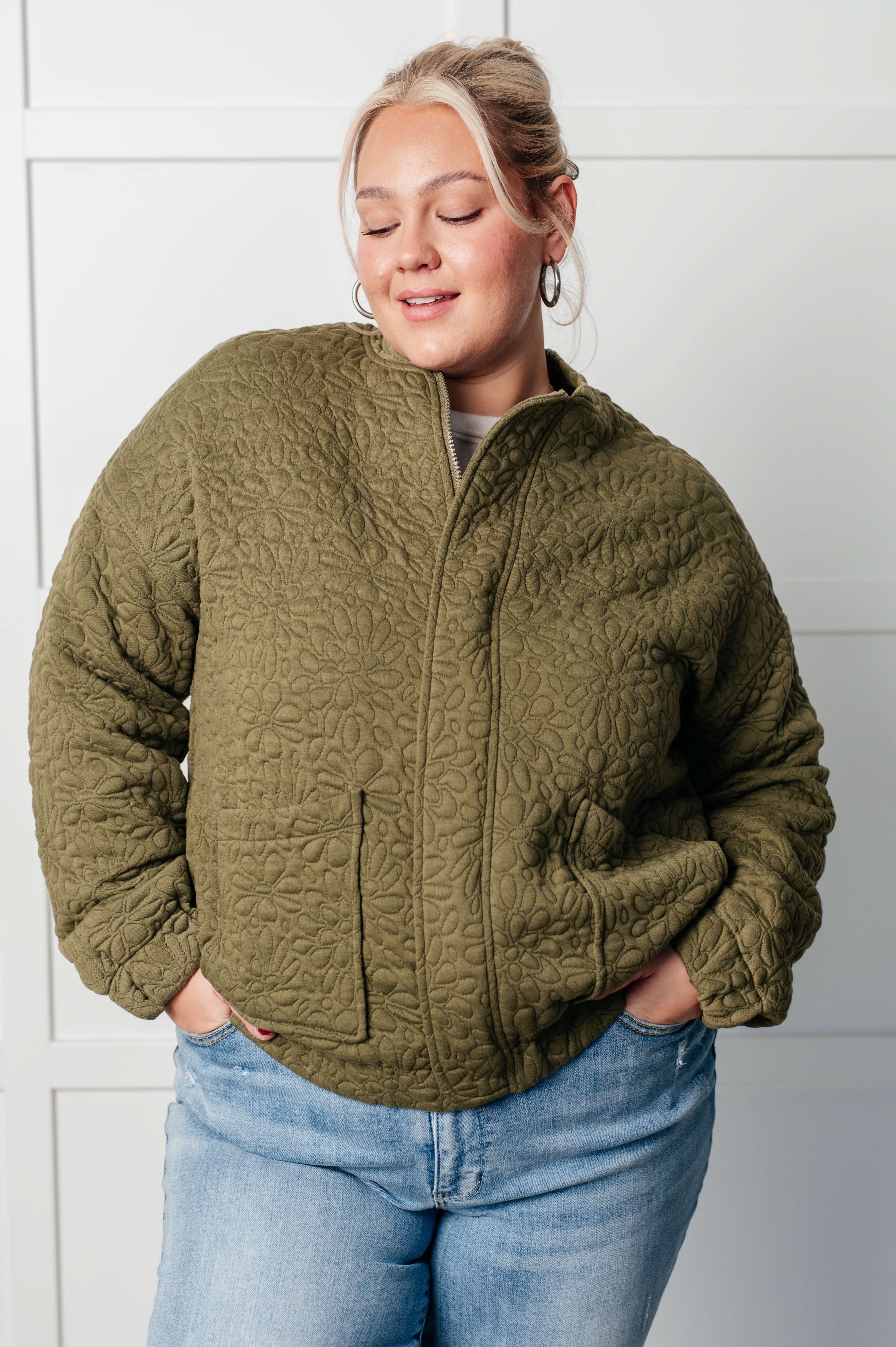Jungle Explorer Quilted Zip Up Jacket in - Layers photo