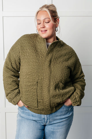 Jungle Explorer Quilted Zip Up Jacket in - Layers photo