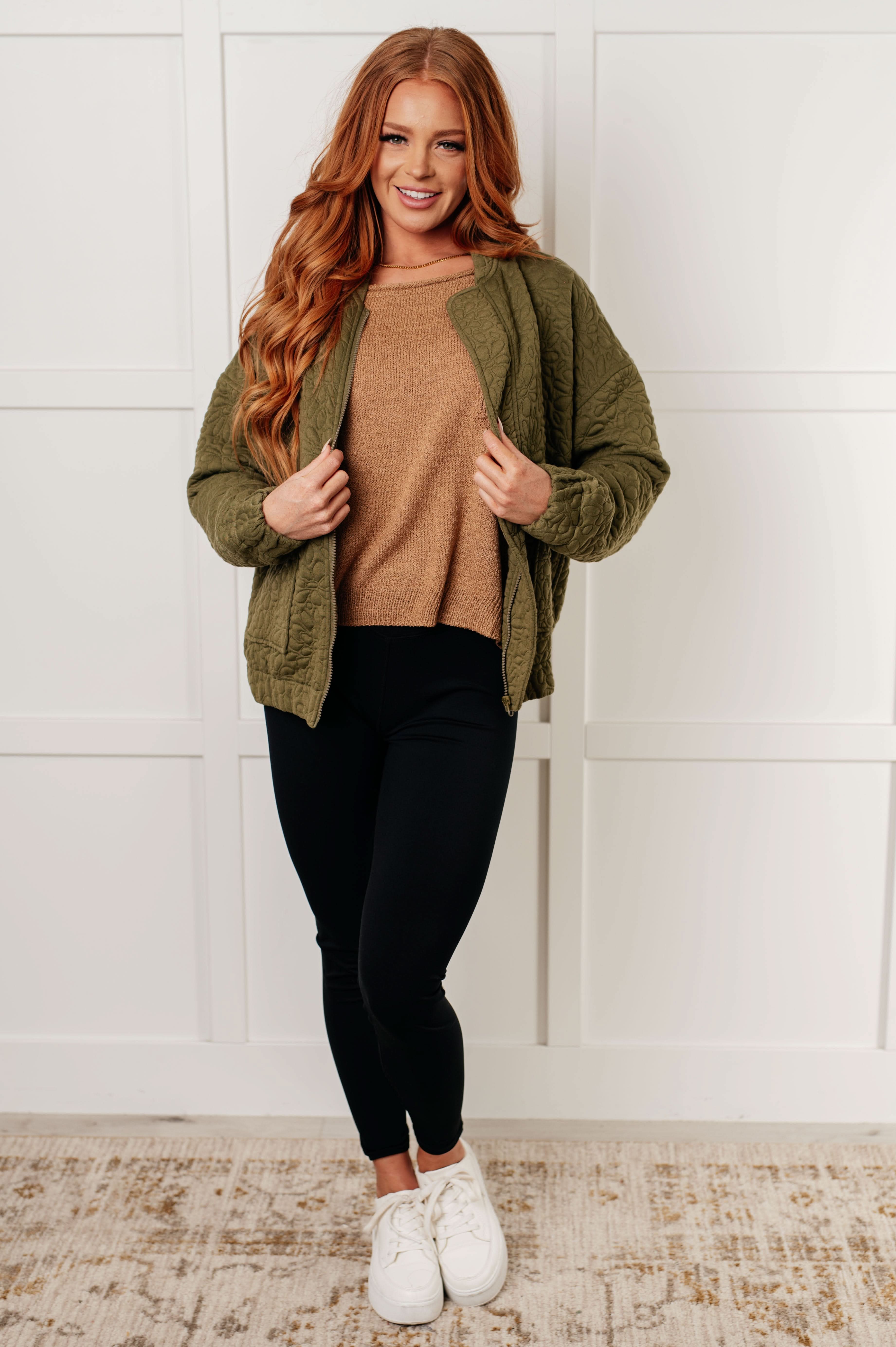 Jungle Explorer Quilted Zip Up Jacket in - Layers photo