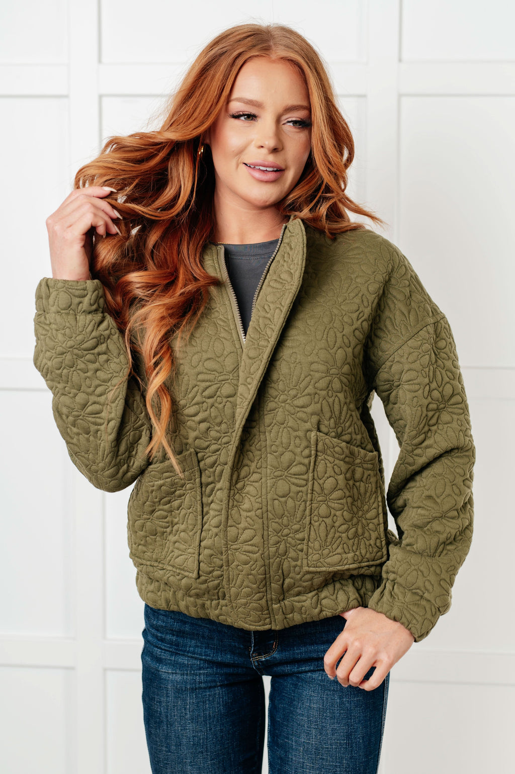 Jungle Explorer Quilted Zip Up Jacket in - Layers photo