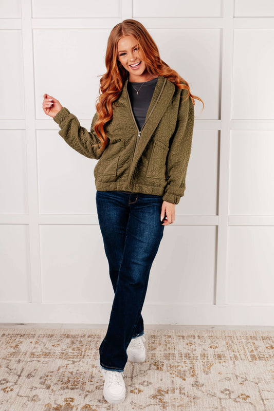 Jungle Explorer Quilted Zip Up Jacket in - Layers photo