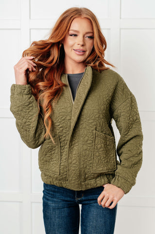 Jungle Explorer Quilted Zip Up Jacket in - Layers photo