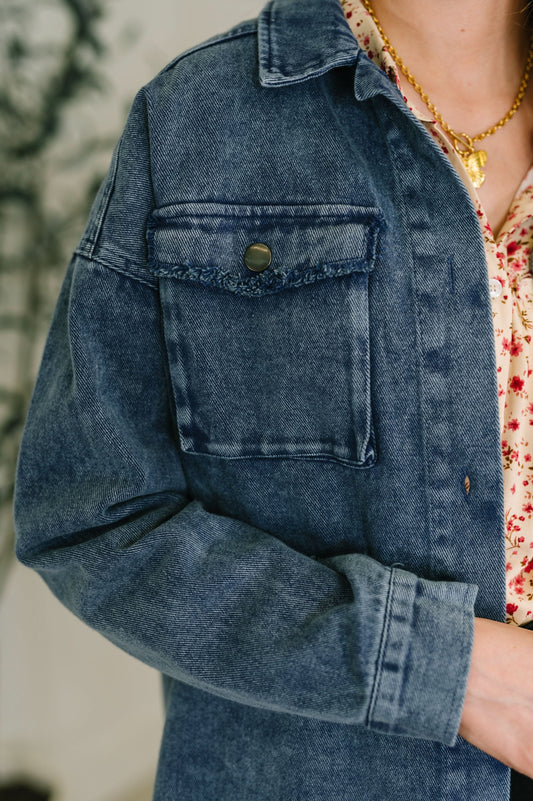 Just In Case Mineral Wash Shacket in - Layers photo
