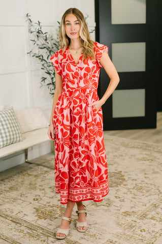Just Yesterday Front Button Down Dress -