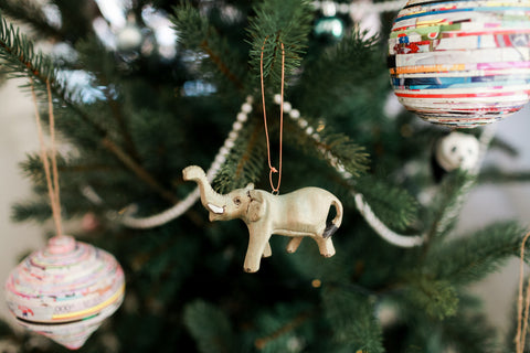Hand-Carved Elephant Ornament