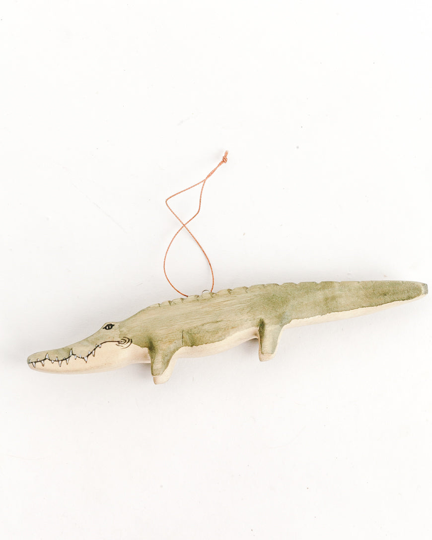 Hand-Carved Gator Ornament in Default Title - Holiday Ornaments photo