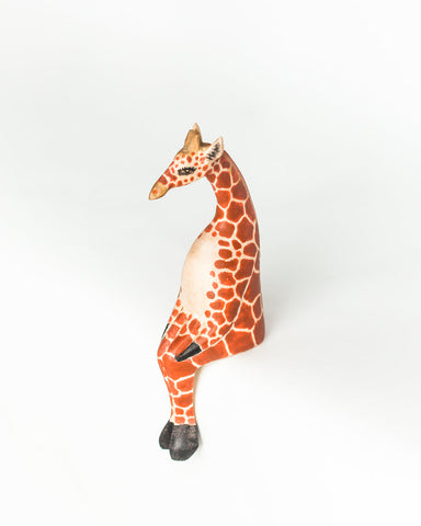 Hand-carved Giraffe Shelf Sitter in - Decor photo