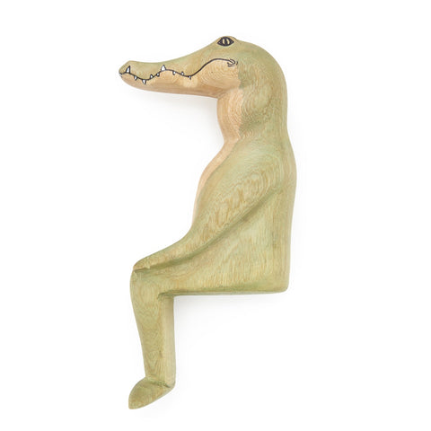 Hand-carved Gator Shelf Sitter in Default Title - Decor photo