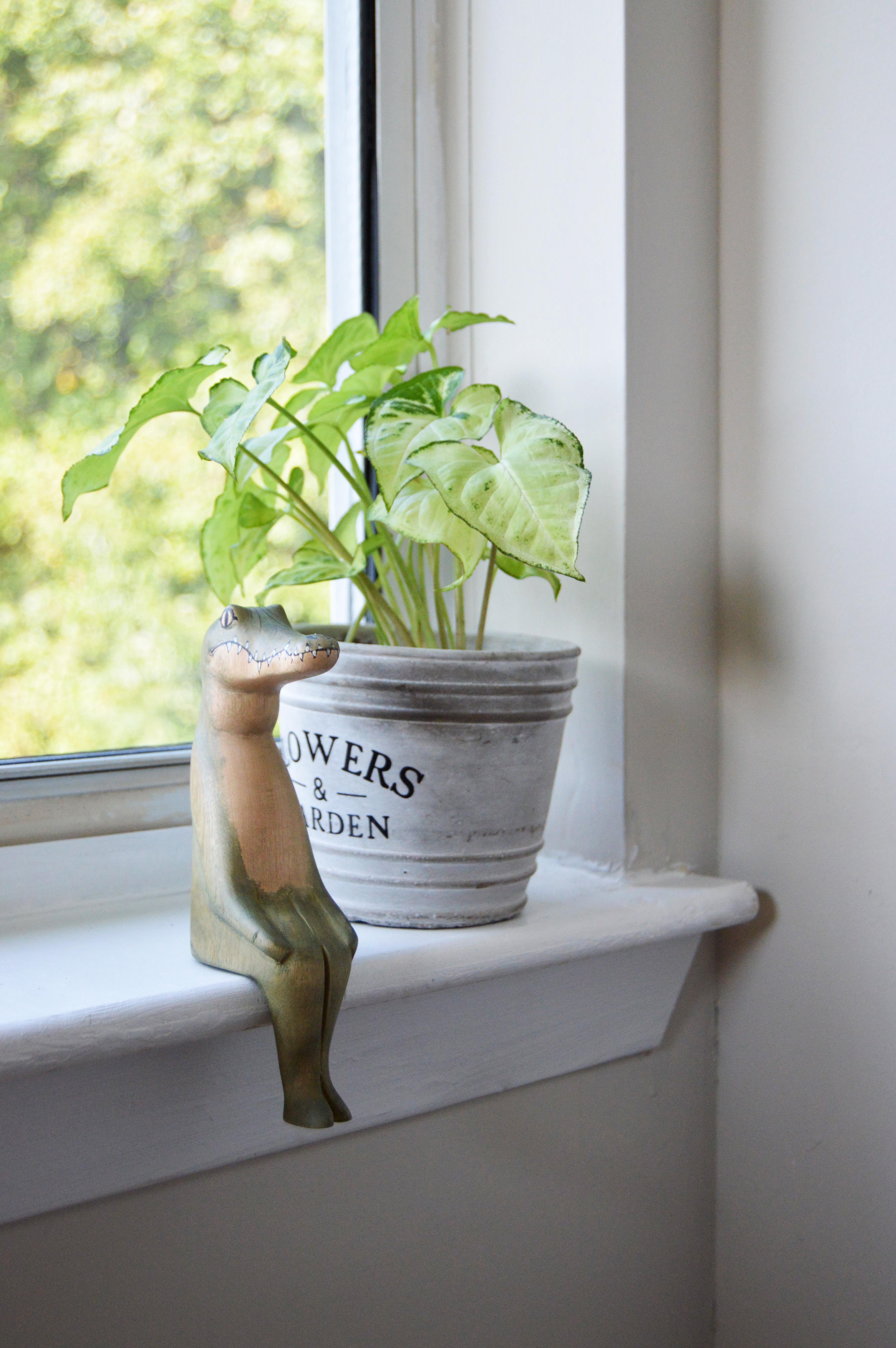 Hand-carved Gator Shelf Sitter in - Decor photo