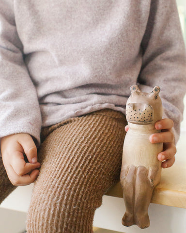 Hand-carved Hippo Shelf Sitter in - Decor photo