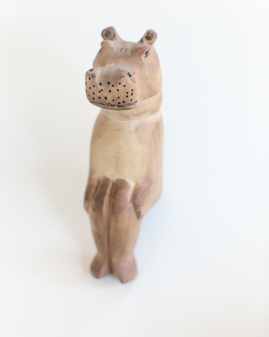Hand-carved Hippo Shelf Sitter in - Decor photo