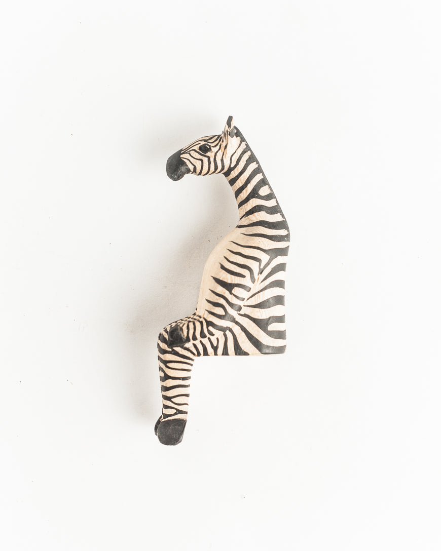 Hand-carved Zebra Shelf Sitter in Default Title - Decor photo