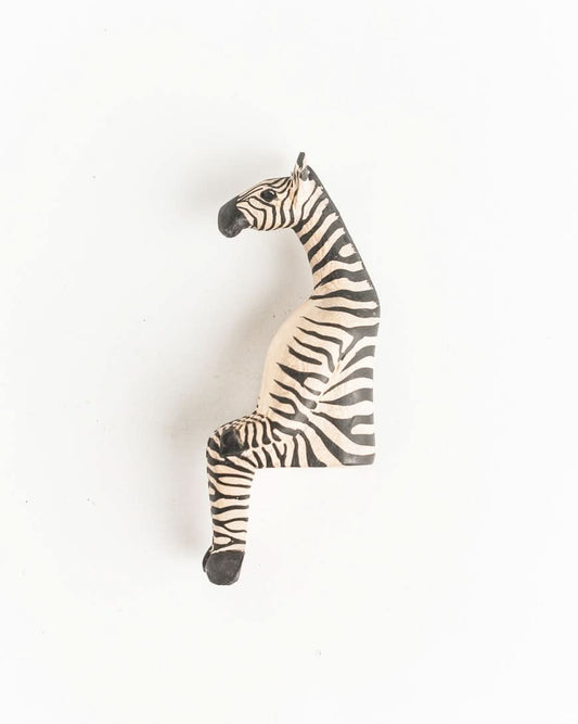 Hand-carved Zebra Shelf Sitter in Default Title - Decor photo