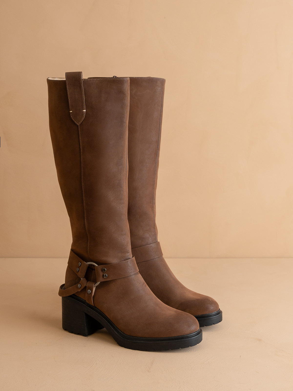 The Leanne | Coffee Moto Knee High Boot in 7.5 Coffee - BOOTS & BOOTIES photo