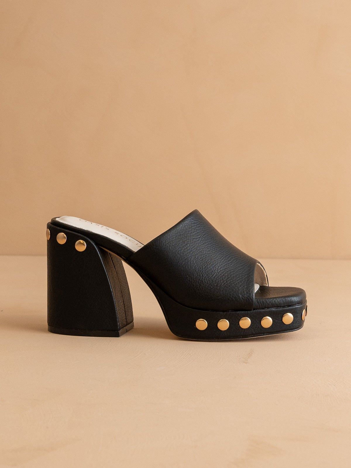 The Leona | Black Studded Platform Heel in - PLATFORM photo