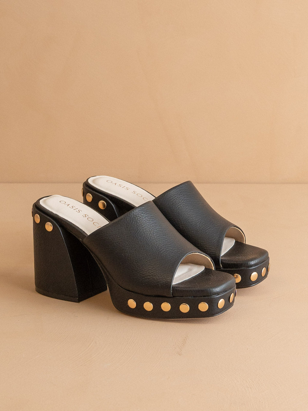 The Leona | Black Studded Platform Heel in - PLATFORM photo